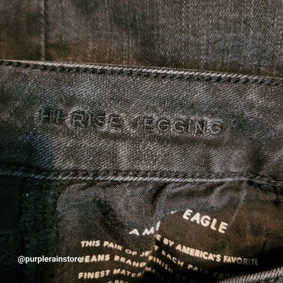 American Eagle Jeans 2 S Jegging Hi Rise Next Level Stretch Black Wash Denim - Picture 5 of 12